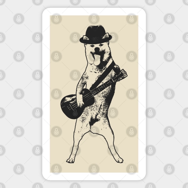 Doggo wielding ukulele Magnet by dankdesigns